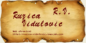 Ružica Vidulović vizit kartica